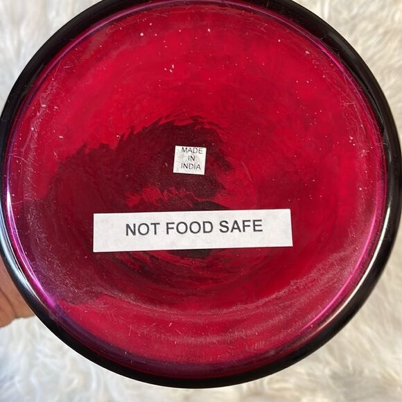 Red Decanter with Glass Stopper, Made In India, Unbranded - Picture 5 of 7